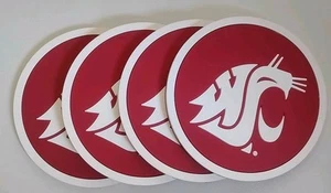 4 WSU Washington State Cougars Getränk Untersetzer Gummi - Bild 1 von 3
