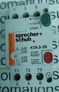 SPRECHER + SCHUH KTA3-25 MANUAL MOTOR STARTER 0.4-0.63A 1.5HP WOW!! - Picture 1 of 2