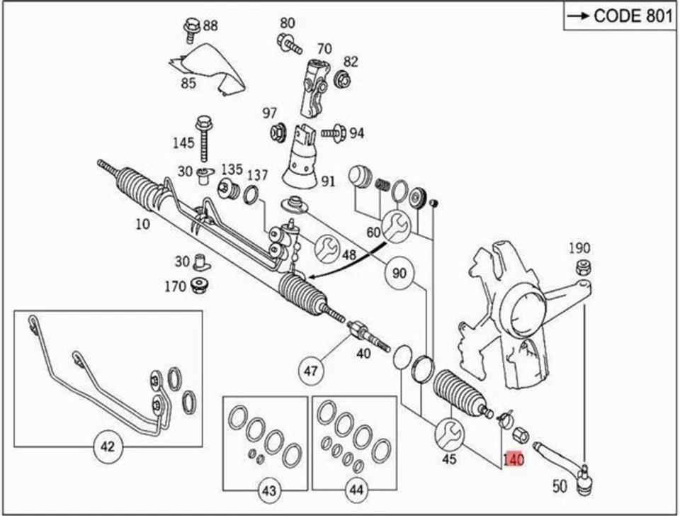正品 MERCEDES 领带杆端螺母 W163 1633380072 — 第 1/1 张图片