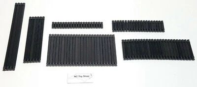 100 varillas negras raras K'NEX, los 6 tamaños estándar mezcla piezas, gris oscuro KNEX Foto 1 de 4