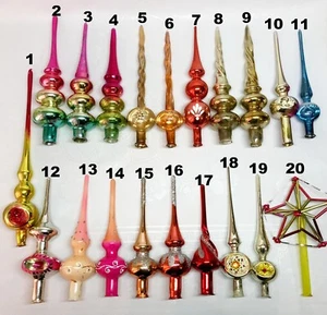 Vintage glass Christmas tree topper Ornaments decorations soviet USSR - Picture 1 of 10
