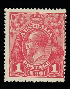 [AUSTRALIA] 1914 KGV: 1p SC 21a (carmine rose) INVERTED WATERMARK (MH) - Picture 1 of 2