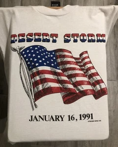 T-Shirt Vintage (1991) Desert Storm US-Flagge - Größe XXL - Bild 1 von 7