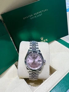Rolex Lady-Datejust NEW 2024 Pink Roman Dial Stainless Steel Fluted Jubilee - Picture 1 of 12