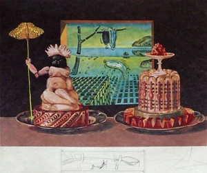 SALVADOR DALI Les DINERS DE GALA Les Je Mange Gala - Aphrodisiaque HAND SIGNED - Picture 1 of 6