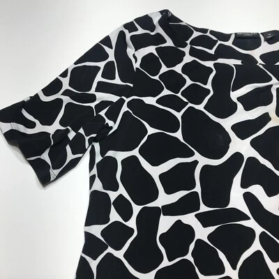 Top de punto Effortless Style by Citi para mujer mediano jirafa negro blanco estampado EE. UU. Foto 1 de 4