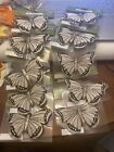 Ashland Fall Feather Butterfly Lot of 10 NEW White Silver Sparkle