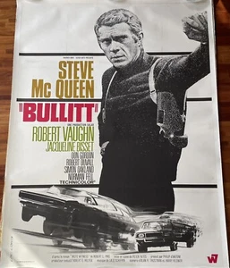Bullitt french poster affiche Steve mc queen 47x63 i linenbacked original 1968 - Photo 1/1