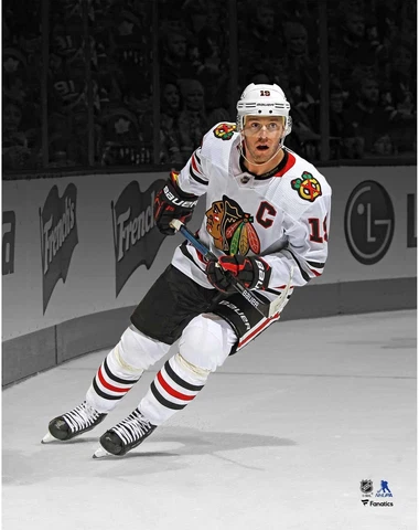 Jonathan Toews Chicago Blackhawks UnsignedJersey Skating Spotlight Photo Cover