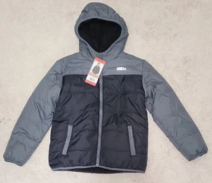 Eddie Bauer Youth Boys Reversible Jacket Black & Gray, Size Medium (10/12) New - Picture 1 of 11