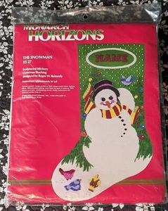 VTG Monach Horizons THE SNOWMAN Sculptured Stitchery Christmas Stocking KIT XS27 - Picture 1 of 4