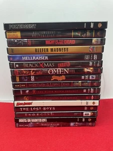 HALLOWEEN HORROR DVD LOT - HELLRAISER LIVING DEAD LOST BOYS POLTERGEIST OMEN - Picture 1 of 17