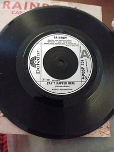 Rainbow Can't Happen Here UK Press 7" 45 RPM Single Record HTF EX - Picture 1 of 6
