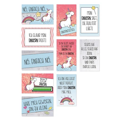 MAGSTICK 10 Einhorn-Magnete lustig und süß I 88 x 55 mm I Magnete mit Einhorn I dv296