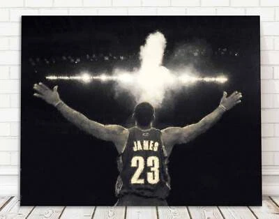 ICONIC SPORTS DESIGNS Lebron James Canvas Print - Cleveland Cavaliers - Wall Art, Sports Art Print