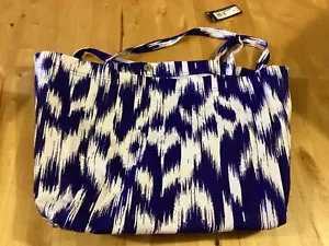 BNWT New Marks & Spencer Large Cotton Tote Beach Bag - Blue & White - Picture 1 of 4