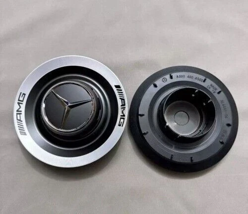 Mercedes Benz C63s E63s CLS63s AMG Fits OEM Black Silver Center Cap A0004004500 - Image 1 of 1