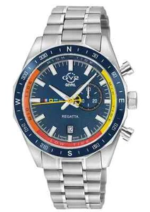 GV2 by Gevril Herren Armbanduhr 42702B Regatta 42mm Edelstahl Datum - Bild 1 von 10