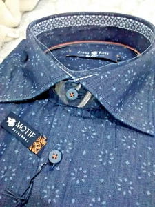 NWT Stone Rose men's size 4(Large)Short sleeve button down Knit Shirt Abstract a - Picture 1 of 12