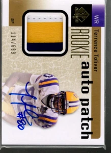 B3818- 2011 SP Authentic #215 Terrence Toliver Auto Jersey /699 SAMPLE PIC - Picture 1 of 2