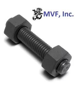 Perno de perno de 3/4""-10 TPI x 4"" B7 con (2) 2H tuercas hexagonales pesadas lisas ASTM A193, A194 - Imagen 1 de 3