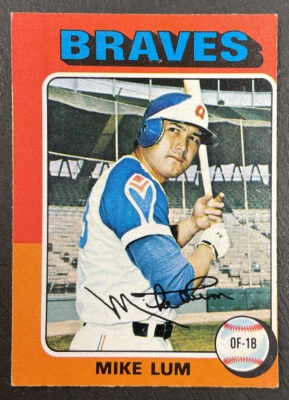 1975 O-Pee-Chee OPC Baseball - #154 Mike Lum - Atlanta Braves - Image 1 of 2