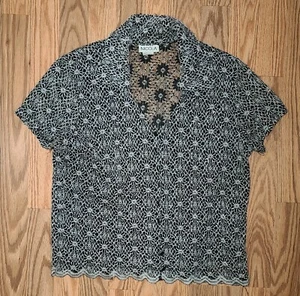 Mujer NICOLA Capas Transparente Manga Corta Blusa Botón Delantero Grande - Imagen 1 de 7