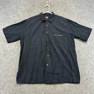 VTF Harley Davidson Shirt Mens XL Black Silk Embroidered Dragon Chain Stitch 90s - Picture 1 of 6