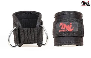 Double D Ring Weightlifting Gym Straps Neoprene Ankle Cuff Cable Attachment INI - Imagen 1 de 12