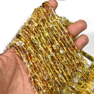 Songea Golden Sapphire Plain Oval Shape Healing Gemstone Craft Making Beads 13" - Picture 1 of 14