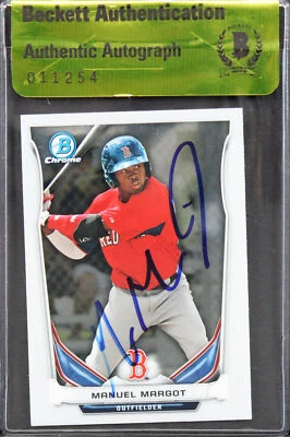 Подписанная карточка дебютанта Red Sox Manuel Margot 2014 Bowman Chrome #BCP29 BAS #11254 - Изображение 1 из 2