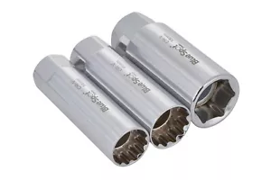 Thin Wall Walled Spark Plug Socket Set 3Pce 14mm 16mm 18mm Magnet Internal Ring - Picture 1 of 8