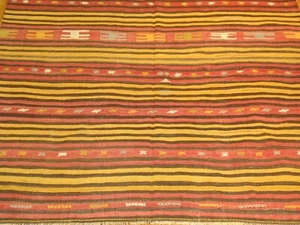 Vintage STRIPED Turkish Anatolian Oushak Ushak Kilim Rug Size 7'9''x10'9'' - Picture 1 of 5