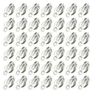 100 Piezas Pendientes Circulares para Mujer Sin Perforar Pendiente Clip En Pendientes en Blanco - Imagen 1 de 12