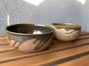 2 ANDREW BERGLOFF Bowls STUDIO SCULPTURE POTTERY CERAMIC MID CENTURY CALIFORNIA - Picture 1 of 5