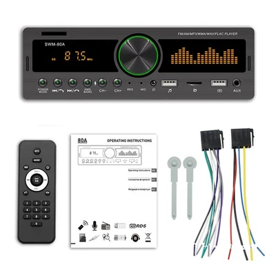 AUTORADIO MIT BLUETOOTH-FREISPRECHEINRICHTUNG USB-AUX SD/MP3 1DIN Fernbedienung - Bild 1 von 4