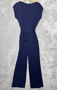 Diane von Furstenberg Jumpsuit Damen 2 Navy Sandra Bindegürtel weites Bein Taschen - Bild 1 von 15