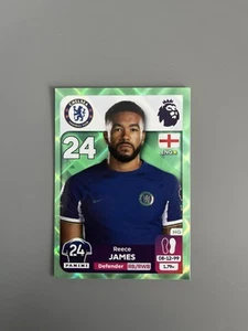 PANINI PREMIER LEAGUE 2024 PEGATINA COLECCIÓN REECE JAMES CHELSEA VERDE PARALELO - Imagen 1 de 2