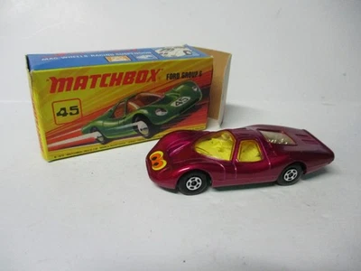 Matchbox Lesney Superfast SF45 Ford Group 6 - пурпурная этикетка EYES, ЗЕЛЕНОЕ основание, коробка - Изображение 1 из 3