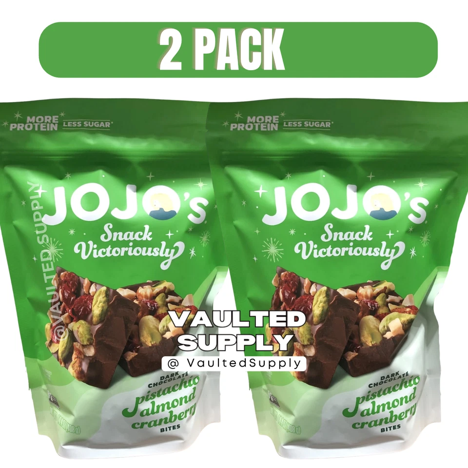 JOJO’s Dark Chocolate Pistachio Almond Cranberry Bites 2 Pack 14.4 oz Gluten Fre - Image 1 of 4