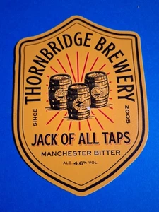 THORNBRIDGE cervecería JACK OF ALL TAPS real cerveza cerveza bomba clip insignia Derbyshire - Imagen 1 de 1