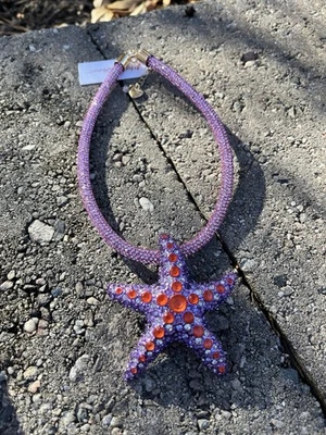 Collar estrella de mar sirena cristal púrpura Betsey Johnson nuevo con etiquetas Foto 1 de 4