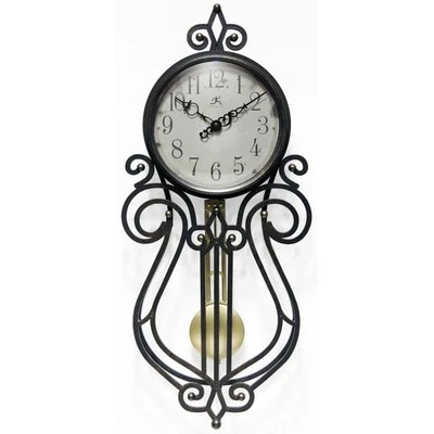 Infinity Instruments Pendulum Wall Clock 6" Weathered Black Vintage Pendulum - Image 1 of 4
