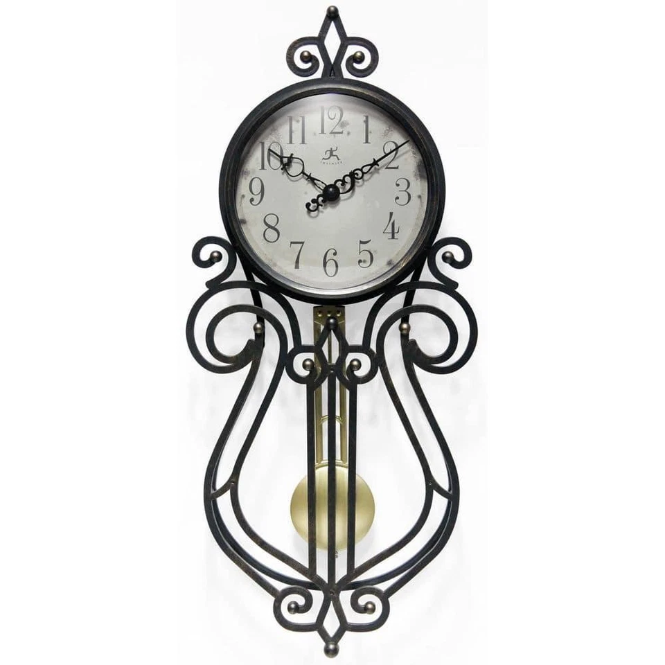 Infinity Instruments Pendulum Wall Clock 6" Weathered Black Vintage Pendulum - Image 1 of 4