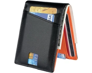TILONSTAR Genuine Leather Mens Slim Minimalist Wallet RFID Blocking Card Holder - Picture 1 of 15