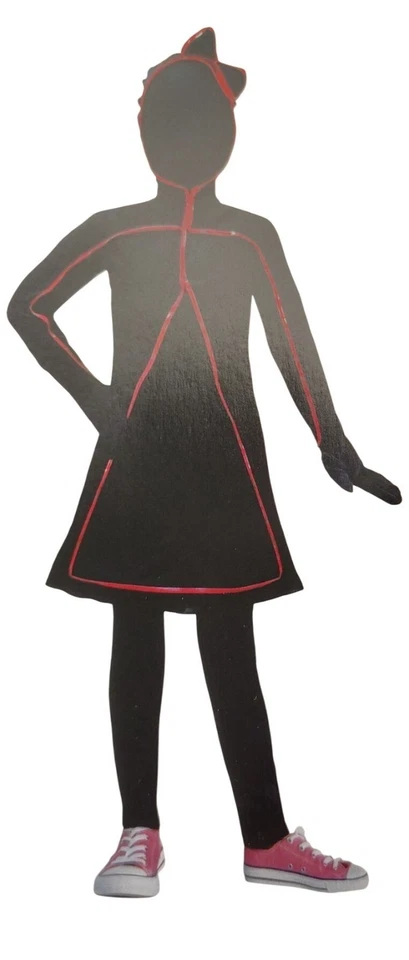 Celebrate Girls S (6/6X) EL Light-Up Stick Figure Hooded Dress Halloween Costume