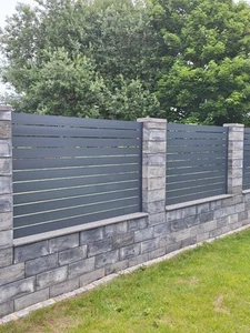 Alu-Zaunpaneel Set Lamellenzaun H 1,5m L2m Gartenzaun Sichtschutzzaun Windschutz - Bild 1 von 5