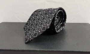 Donald Trump Signature Tie Black Checkered Silk Classic Size - Picture 1 of 4