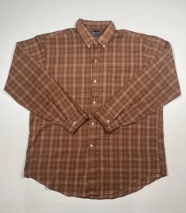 Dee Cee Shirt Mens XL Brown Plaid Button Down Long Sleeve Made in USA Workwear - Picture 1 of 6