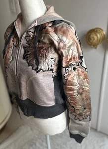 Vintage Chloe Cropped Hoodie With Silk Appliqué, Size M - Picture 1 of 8